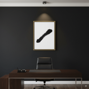 Bold Black Brushstroke Wall Art – Minimalist Abstract Printable Zen Poster