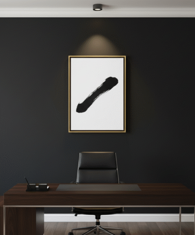 Bold Black Brushstroke Wall Art – Minimalist Abstract Printable Zen Poster