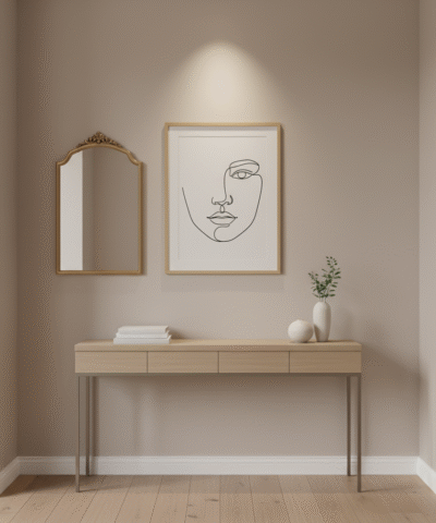 Abstract Minimalist Face – Modern Line Art Portrait Printable Wall Print
