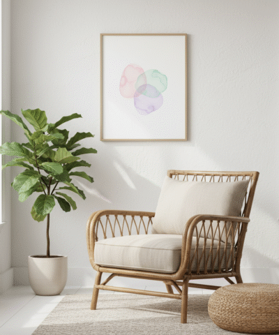 Pastel Abstract Watercolor Blobs – Minimalist Soft Color Printable Wall Poster