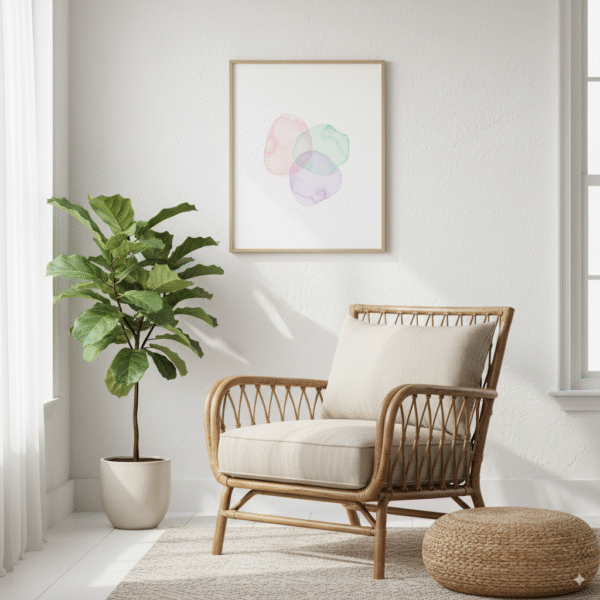 Pastel Abstract Watercolor Blobs – Minimalist Soft Color Printable Wall Poster