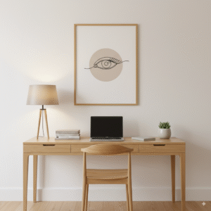 Minimalist Eye Line Art Print – Abstract Modern Wall Decor, Neutral Boho Printable Artwork