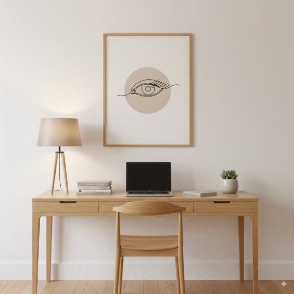 Minimalist Eye Line Art Print – Abstract Modern Wall Decor, Neutral Boho Printable Artwork